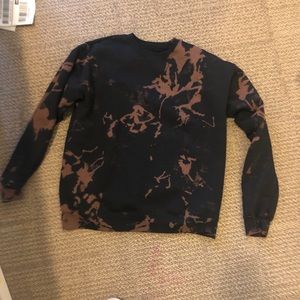 Acid Wash, Black Bleached Crewneck Sweatshirt